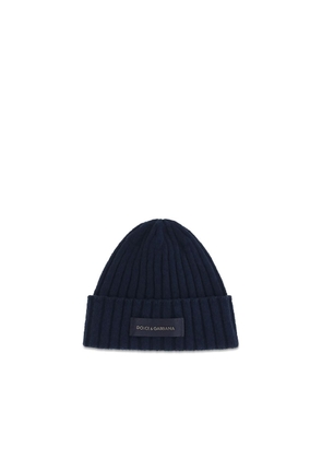 Dolce & Gabbana Blue Wool Oves Aries Beanie - UNI