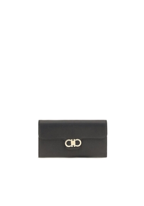 Ferragamo Black Calf Leather Bos Taurus Wallet