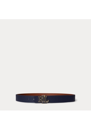 Logo Reversible Pebbled Leather Belt