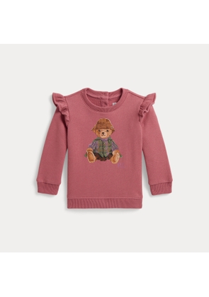 Ruffled Polo Bear Fleece Sweatshirt