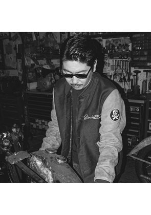 Leather-Sleeve Baseball Jacket