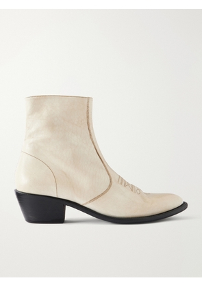 Enfants Riches Déprimés - Kansas Embroidered Leather Chelsea Boots - Men - Neutrals - EU 40