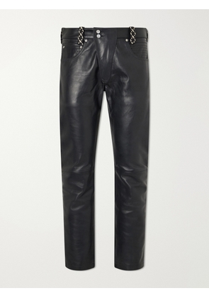 Enfants Riches Déprimés - Moto Fly Straight-Leg Embellished Leather Trousers - Men - Black - UK/US 28