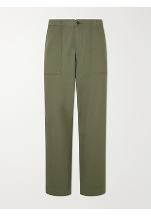 Drake's - Straight-Leg Cotton-Blend Cargo Trousers - Men - Green - S