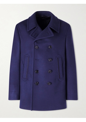 TOM FORD - Double-Breasted Wool Coat - Men - Blue - IT 46