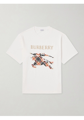 Burberry - Logo-Embroidered Cotton-Jersey T-Shirt - Men - White - XS