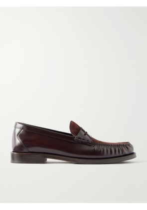 Brunello Cucinelli - Suede Penny Loafers - Men - Burgundy - EU 40