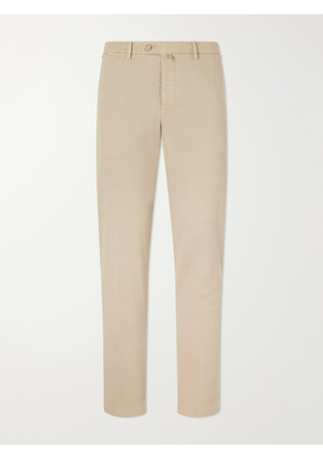 Kiton - Straight-Leg Lyocell-Blend Trousers - Men - Neutrals - IT 46