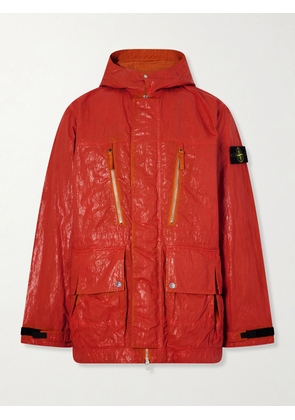 Stone Island - Garment-Dyed Recycled Crinkled-Shell Jacket - Men - Orange - S
