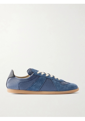 Maison Margiela - Replica Suede-Trimmed Leather Sneakers - Men - Blue - EU 40