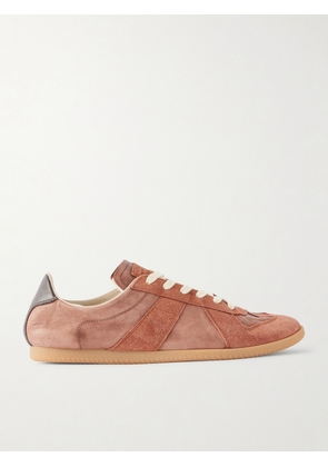 Maison Margiela - Replica Suede-Trimmed Leather Sneakers - Men - Brown - EU 40
