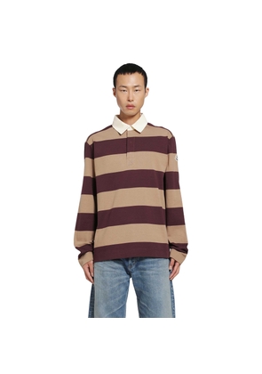 Striped Cotton Long Sleeve Polo Shirt