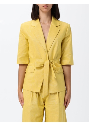 Actitude Twinset Robe-Style Blazer in a Linen-Cotton Blend with a Waist Belt