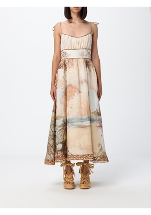ZIMMERMANN Mahon Off-The-Shoulder Graphic Print Linen Midi Dress