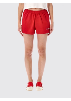 SPORTY & RICH Cotton Jogging Shorts with Contrasting Embroidered Logo