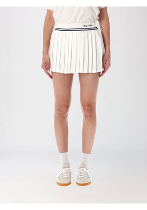 SPORTY & RICH Pleated Tennis Mini Skirt with Contrasting Embroidered Logo
