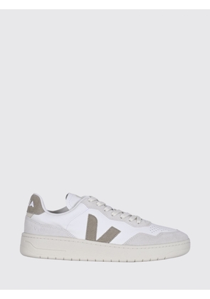 VEJA V-90 Sneakers in O. T. Leather with Perforated Toe and Contrast Logo