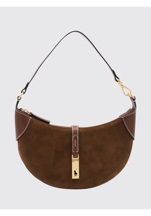 POLO RALPH LAUREN Suede Shoulder Bag with Zip Closure