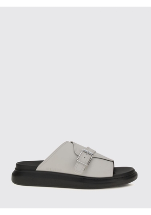 McQueen Sandals in Smooth Calf Leather with Adjustable Strap and Open Toe