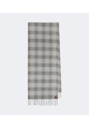 Eleventy Checked silk, wool, and cashmere scarf