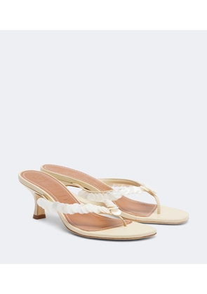 Staud Freja embellished leather thong sandals