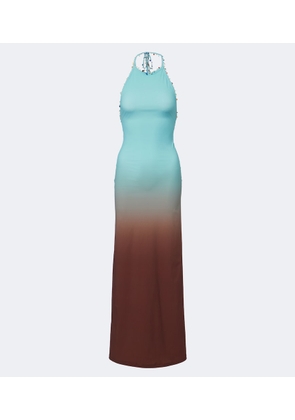 Christopher Esber Beach Quartz Halter embellished maxi dress