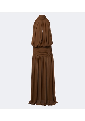 De La Vali Cruz draped chiffon maxi dress