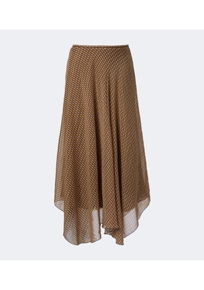 SIR Cooper asymmetric printed maxi skirt