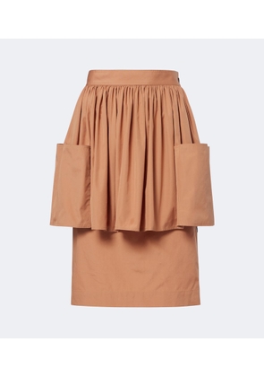 Chloe Layered cotton gabardine midi skirt