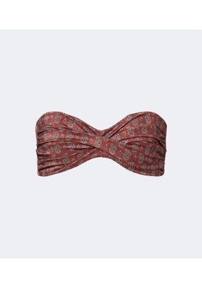 Johanna Ortiz Printed bandeau bikini top