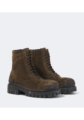 Balenciaga Strike suede combat boots
