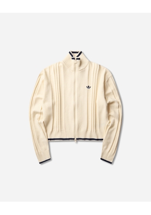 Women s Cable Knit Firebird Track Top Warm Vanilla