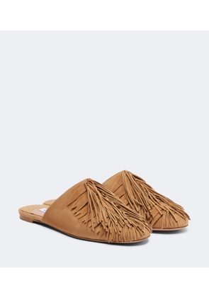Aquazzura Maverick fringed suede mules