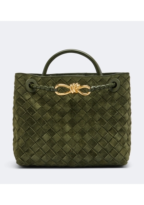 Bottega Veneta Andiamo Intrecciato Small suede top-handle bag