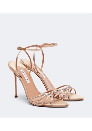Aquazzura Tell Me Crystal grosgrain mules