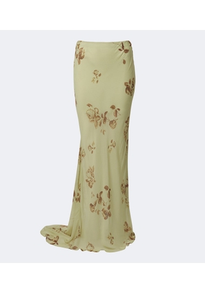 De La Vali Diosa floral georgette maxi skirt