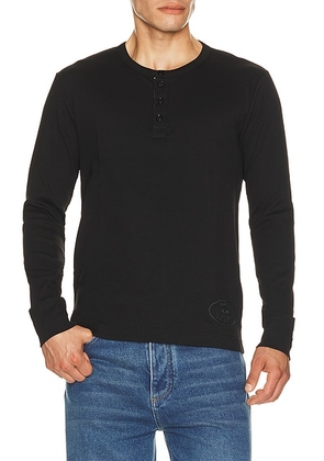 Burberry Long Sleeve Henley in Black - Black. Size M (also in S, L, XL/1X).