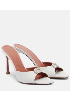 Amina Muaddi Mini Camelia embellished leather mules