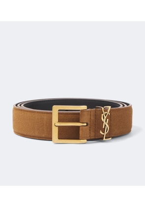 Saint Laurent Cassandre suede belt