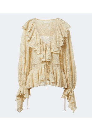 De La Vali Mija ruffled lace blouse