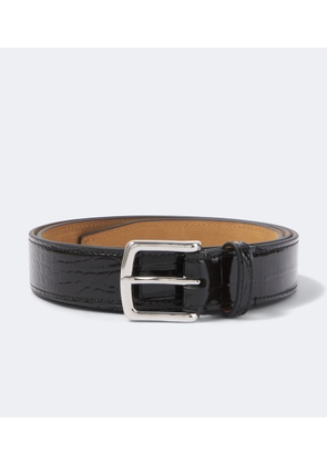 George Cleverley Croc-effect patent leather belt