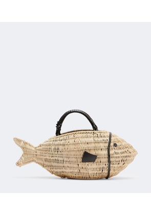 Staud Cleo Small wicker top-handle bag