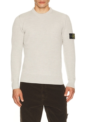 Stone Island Crew Neck in Sand Melange - Tan. Size XL/1X (also in S, M, L, XXL/2X).
