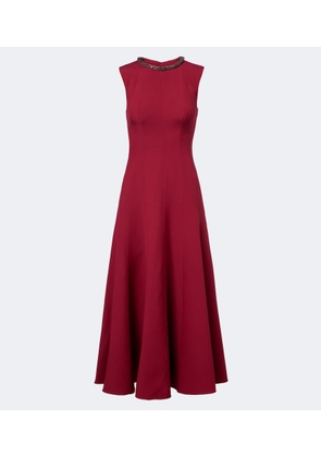 Roland Mouret Embellished wool and silk midi dress