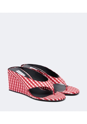 Alaia Cube gingham wedge sandals