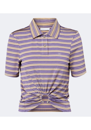 Rabanne Cutout gathered striped crepe top
