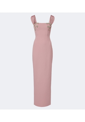 Rachel Gilbert Malia embellished crepe corset gown