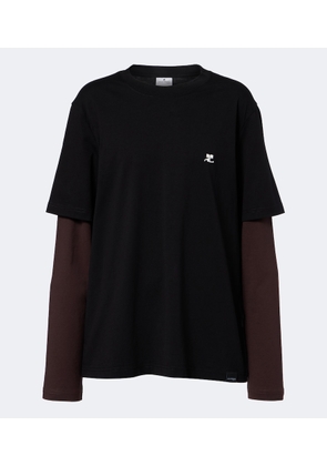 Courreges AC Double Sleeve cotton T-shirt