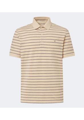 Valentino VGold striped cotton polo shirt