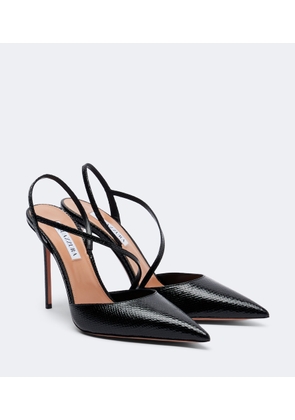 Aquazzura Dynasty snake-effect leather pumps